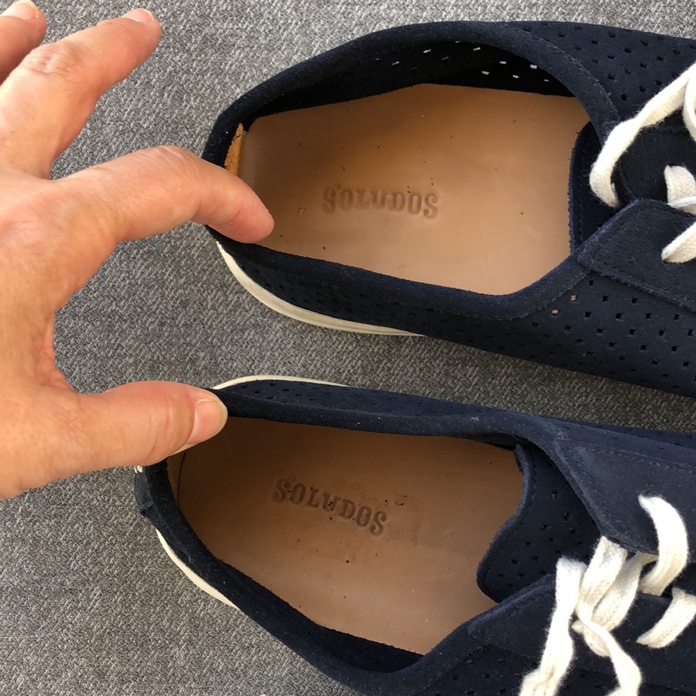 Worn once! - SOLUDOS Perforated Suede Leather Sneakers - Picture 5 of 9